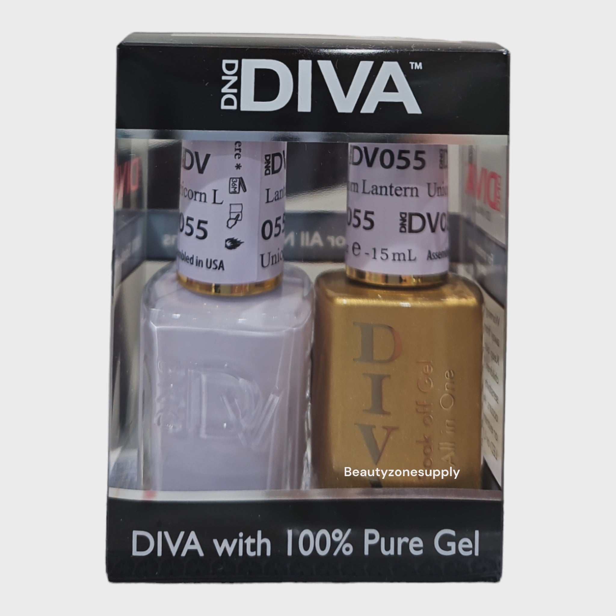 DND Diva Duo Gel Nail Polish and Lacquer Set 055 Unicorn Lantern for Stylish Manicures