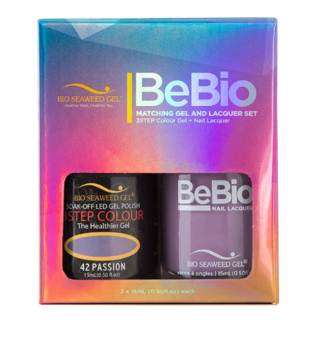 Bio Seaweed Bebio Duo 42 Passion 3 - STEP Color Gel Polish and Matching Lacquer Set