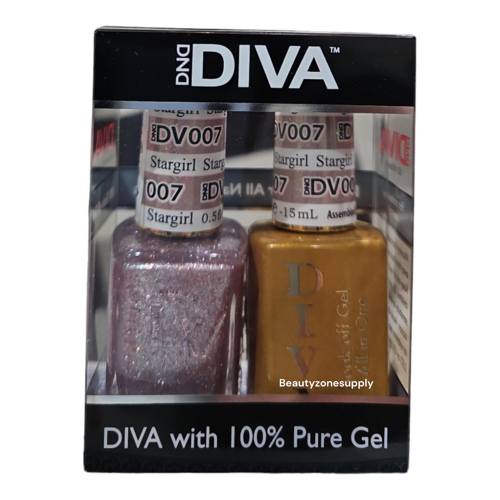 DND Diva Duo Professional Gel Nail Polish and Lacquer Set 007 Stargirl