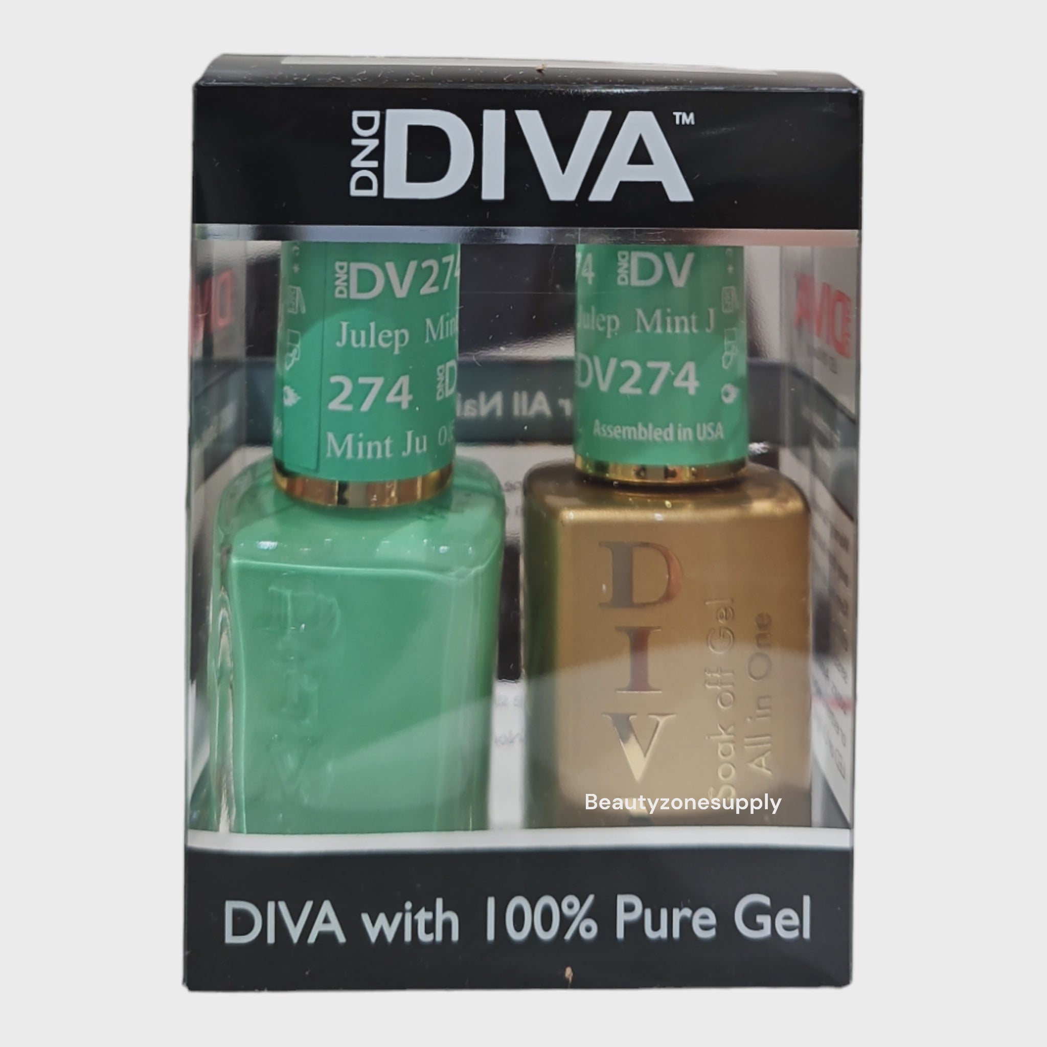 DND Diva Two - in - One Gel Nail Polish and Lacquer 274 Mint Julep