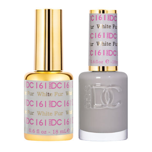 DND DC Gel Nail Polish - White Fur Design #161 Duo Set