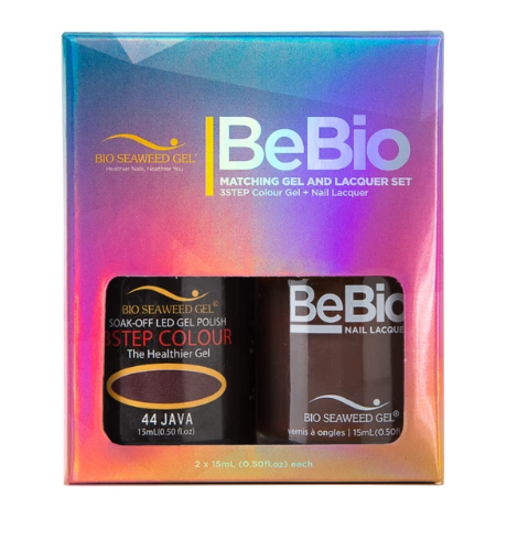 Bio Seaweed Bebio Duo 44 Java: 3STEP Colour Gel Polish & Matching Lacquer Set