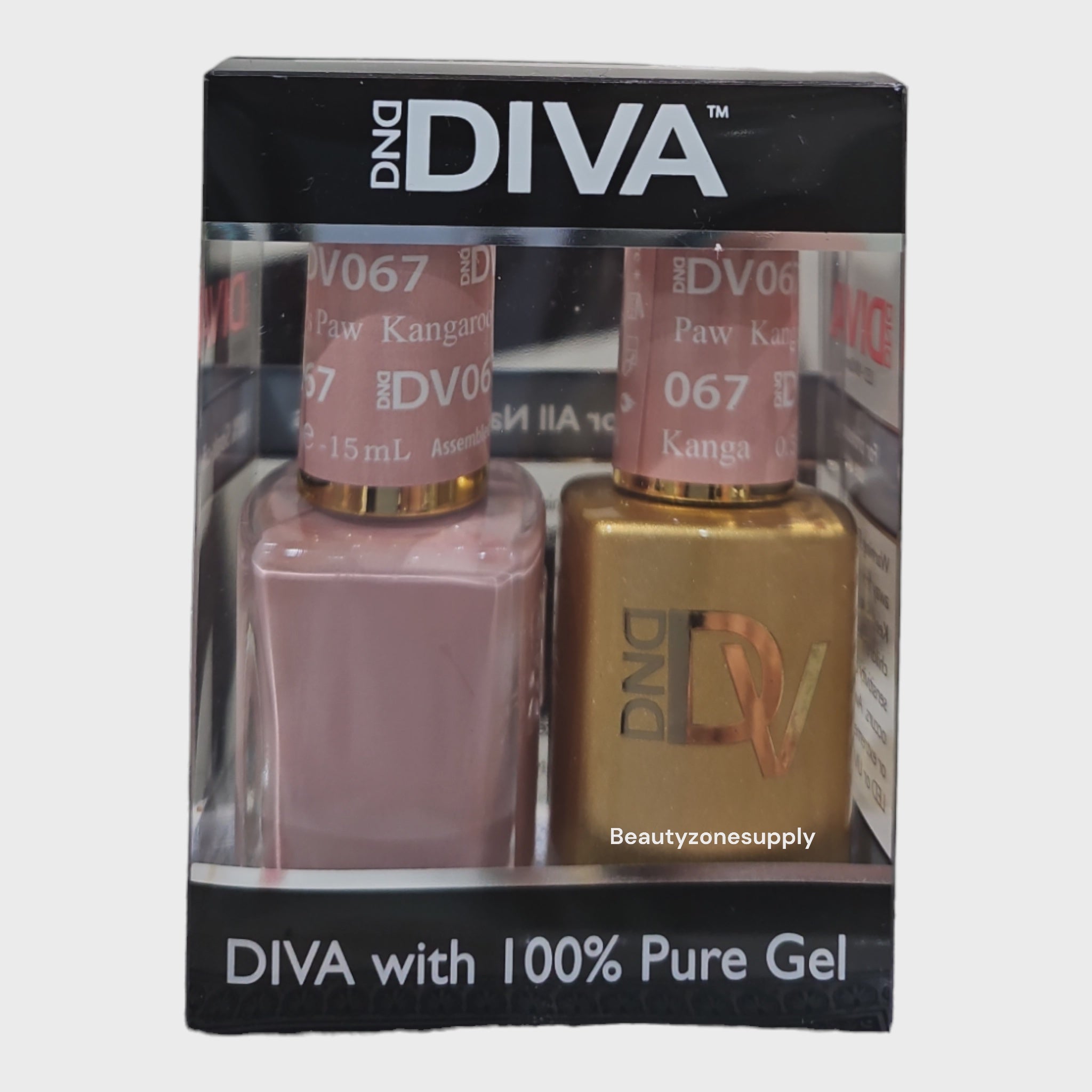DND Diva Duo Professional Gel Nail Polish and Lacquer Set 067 Kangaroo's Paw