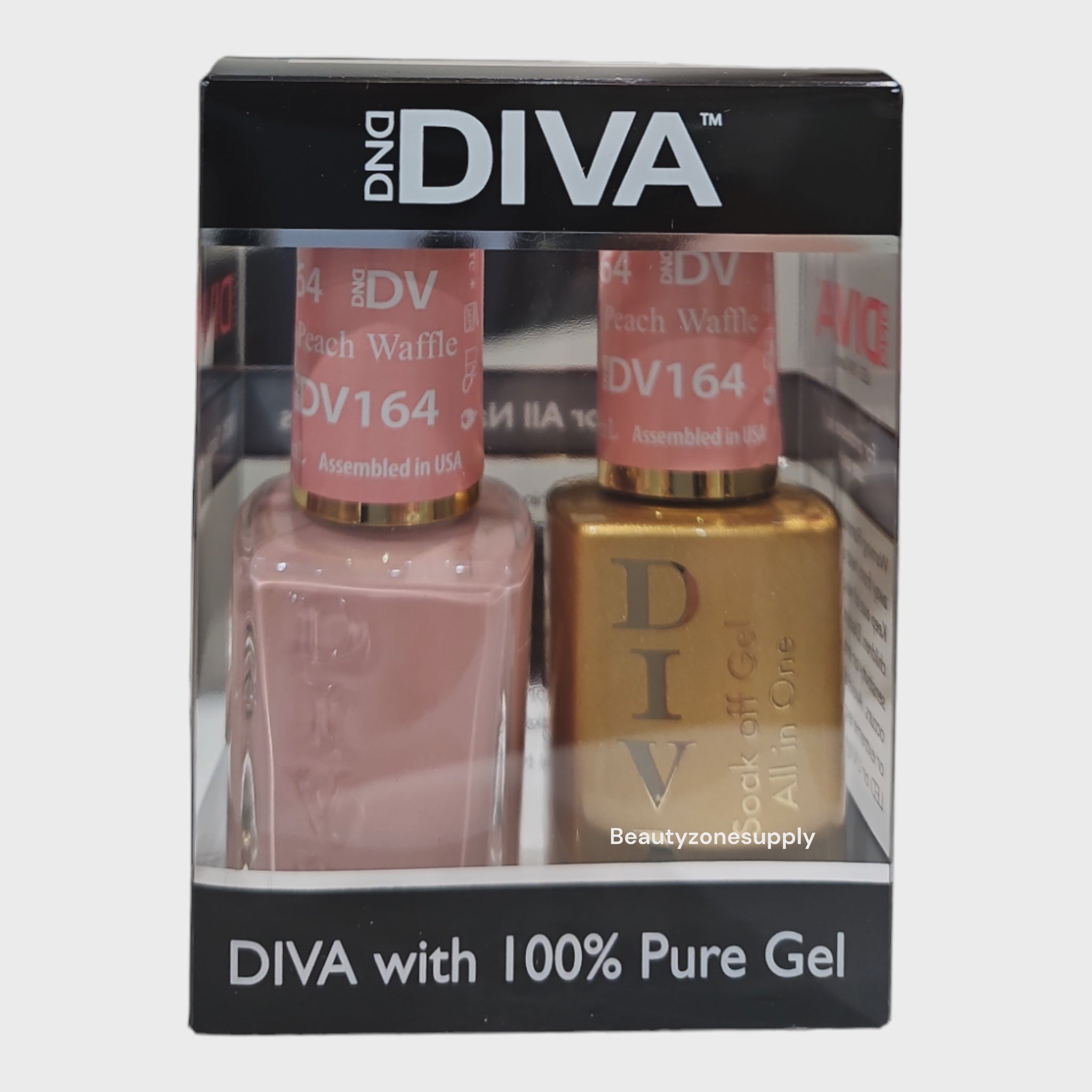 DND Diva Duo Gel Nail Polish and Lacquer Set 164 - Peach Waffle Shade