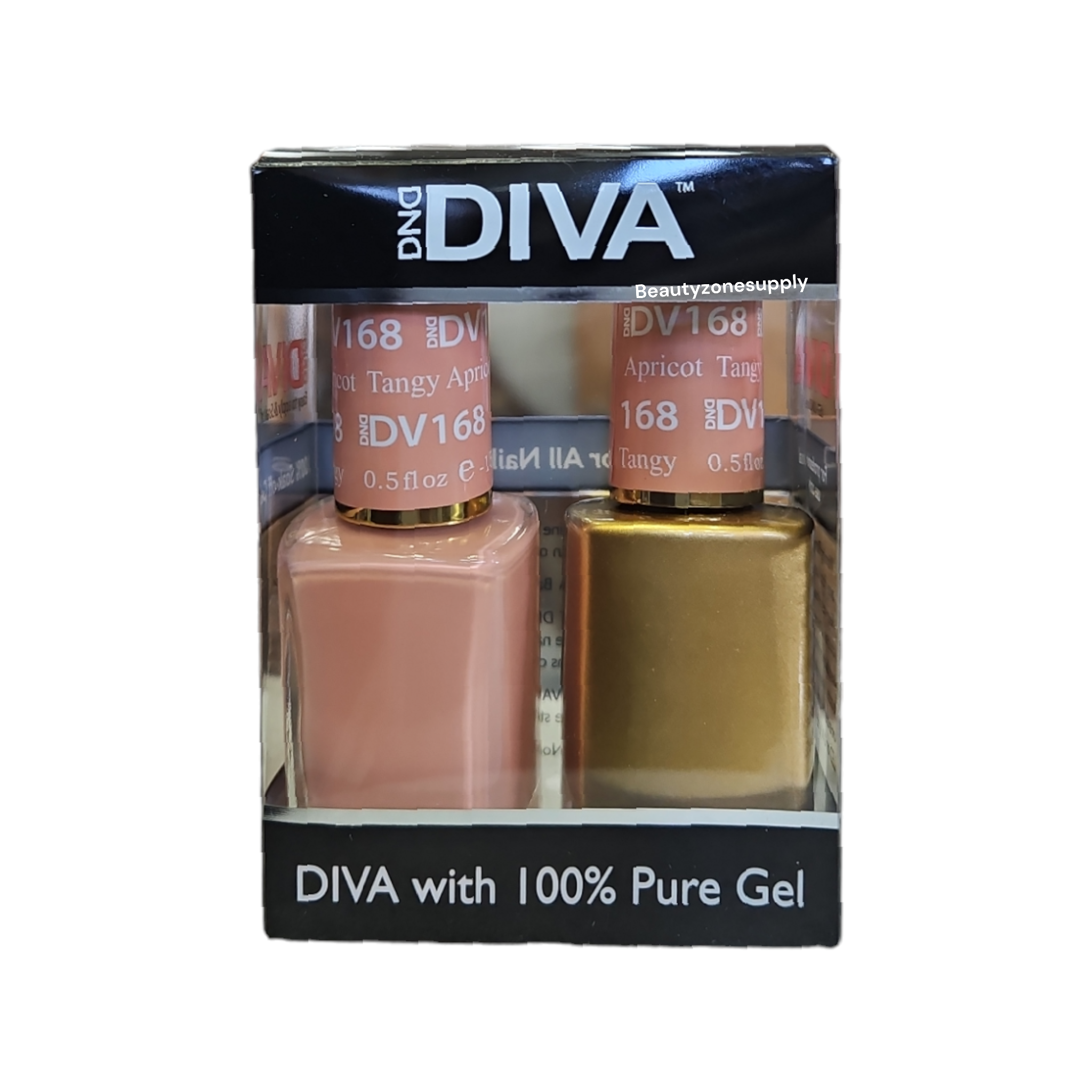 DND Diva Duo Gel Polish and Lacquer Set 168 - Zesty Apricot Shade