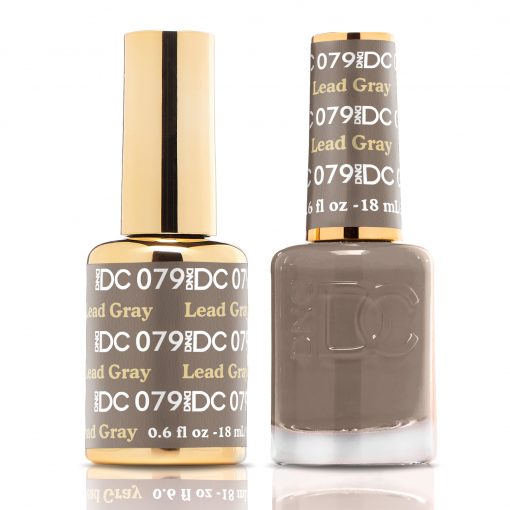DND DC Gel Polish Duo Set in Lead Gray Shade #079 for Professional Nail Care