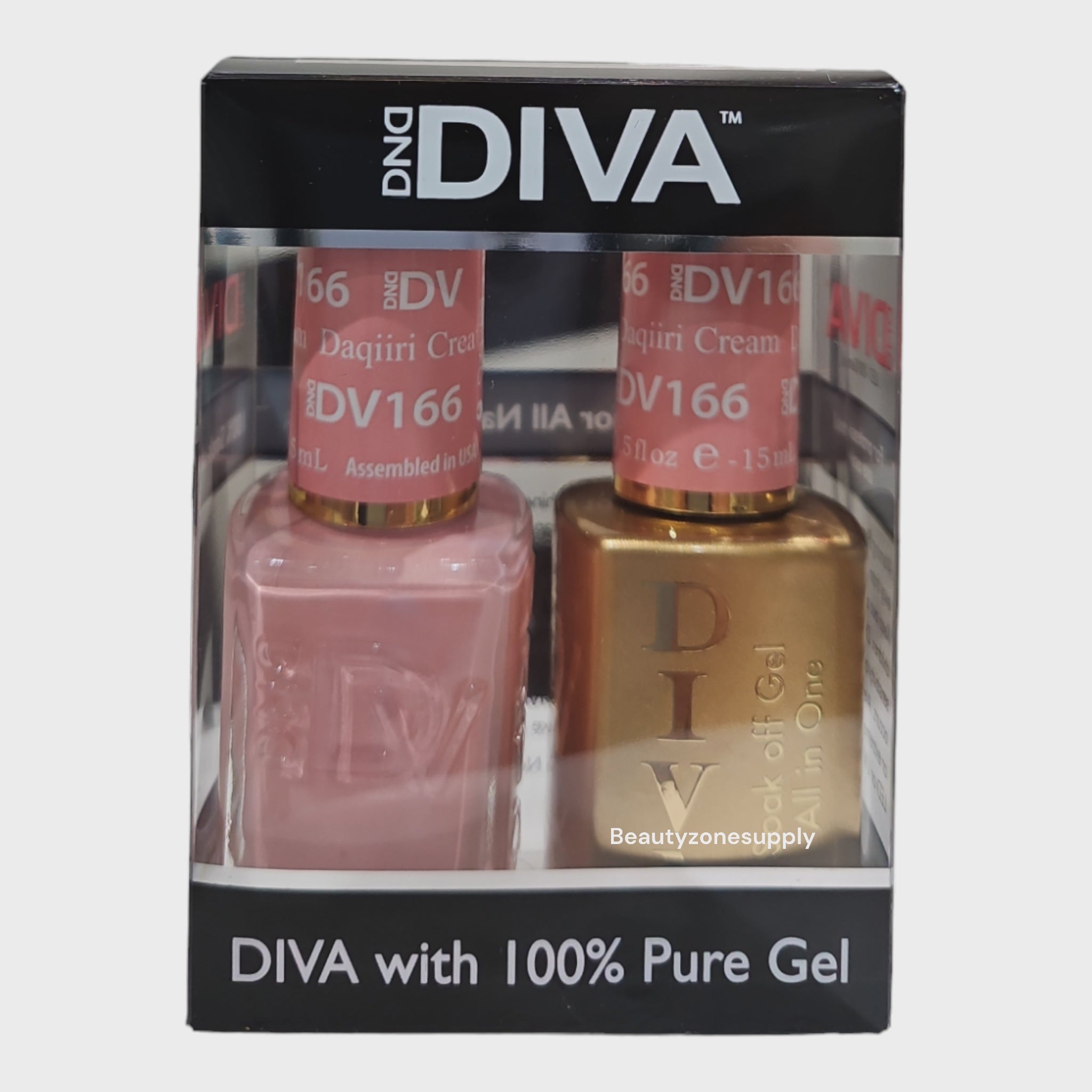 DND Diva Duo Gel & Lacquer 166: Refreshing Daquiri Cream Shade