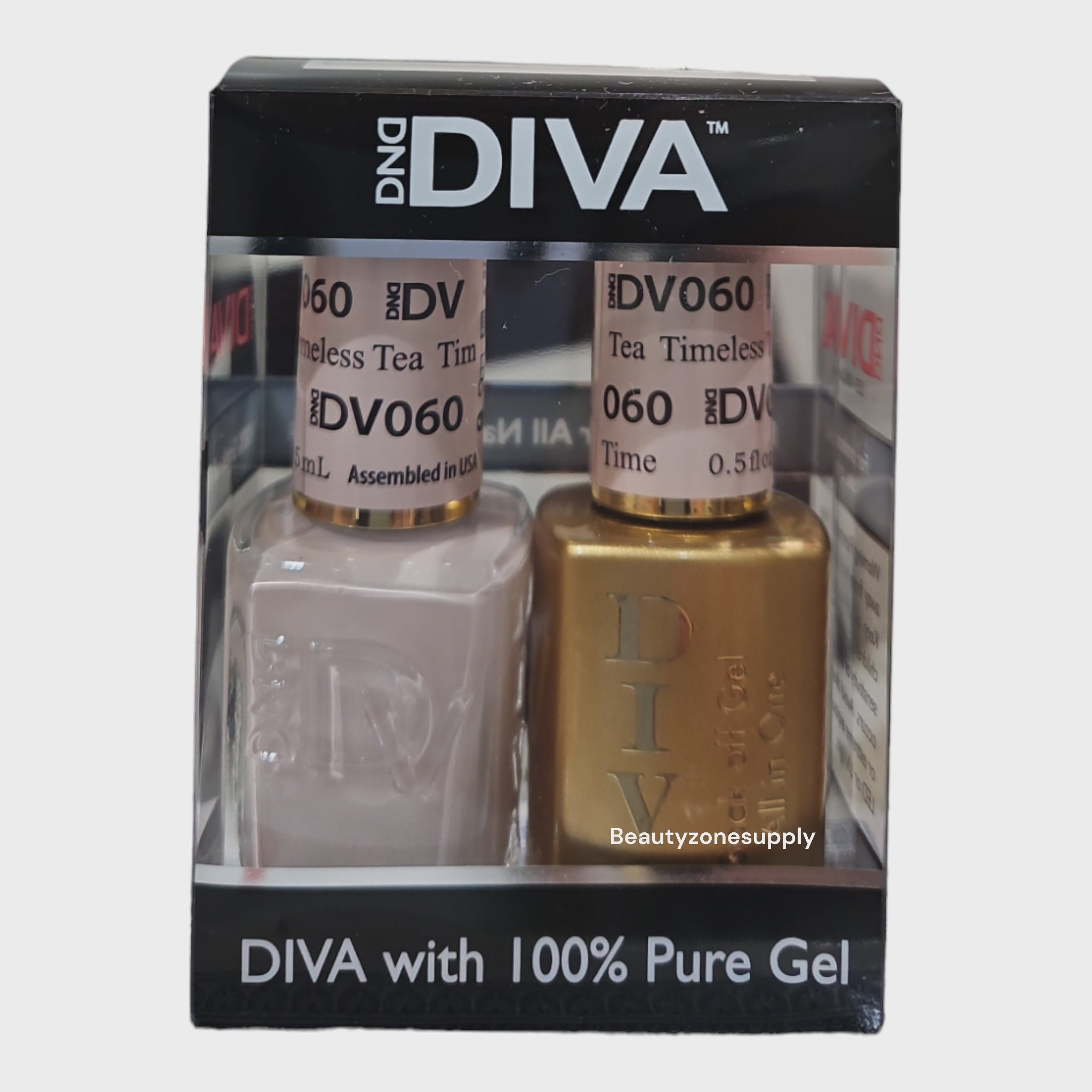 DND Diva Duo Professional Gel Nail Polish and Lacquer Set 060 Timeless Tea