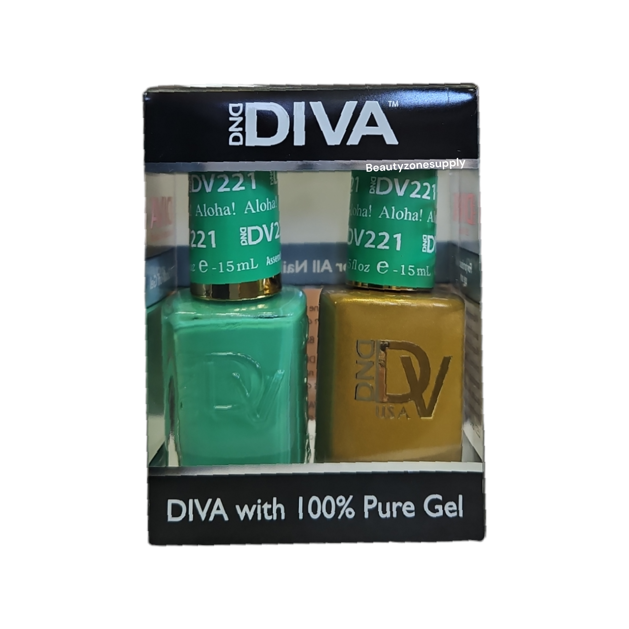 DND Diva Duo Professional Gel Nail Polish and Lacquer Set 221 Aloha - Ideal for Nail Enthusiasts