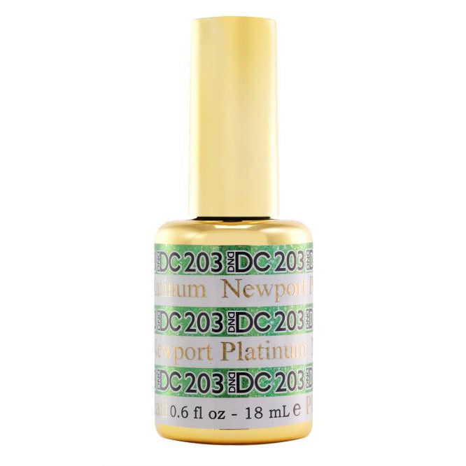 DND DC Platinum Gel Nail Polish - 0.5 oz #203 Newport with Glitter Metallic Effect