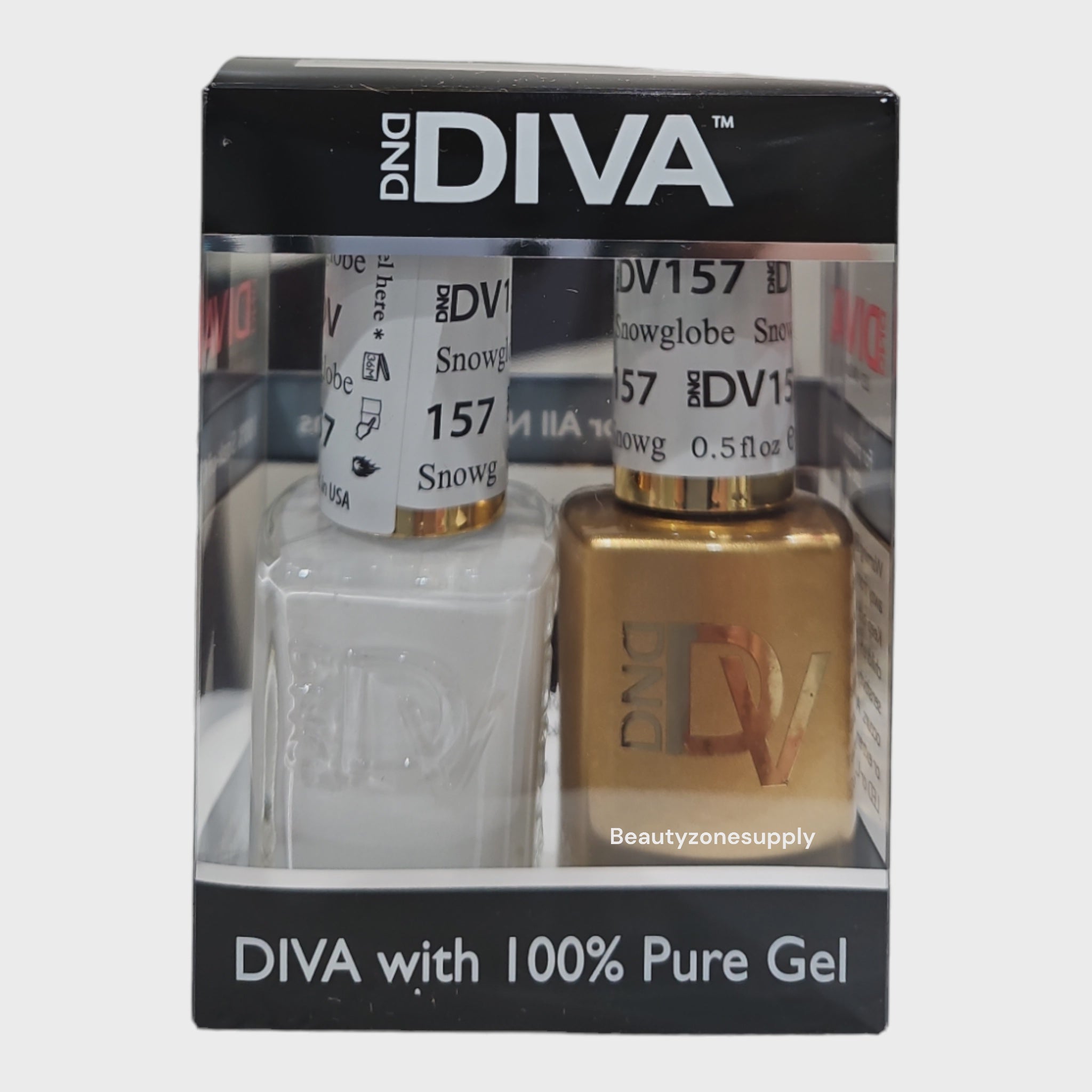 DND Diva Duo Gel & Lacquer 157 Snowglobe - USA Assembled Nail Polish