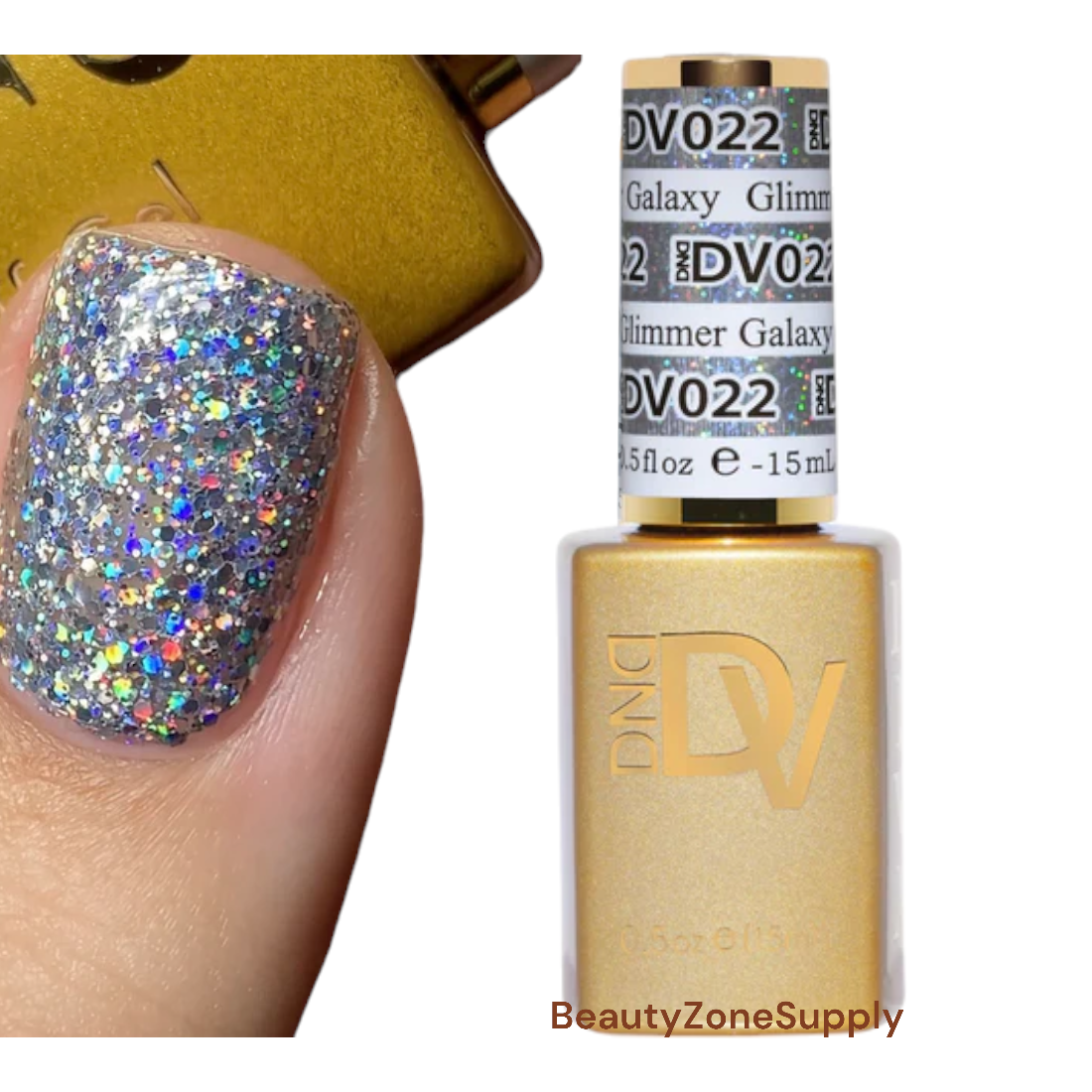 DND Diva Brand Professional Gel Nail Polish, 0.5 Ounce, Shade 022 Glimmer Galaxy