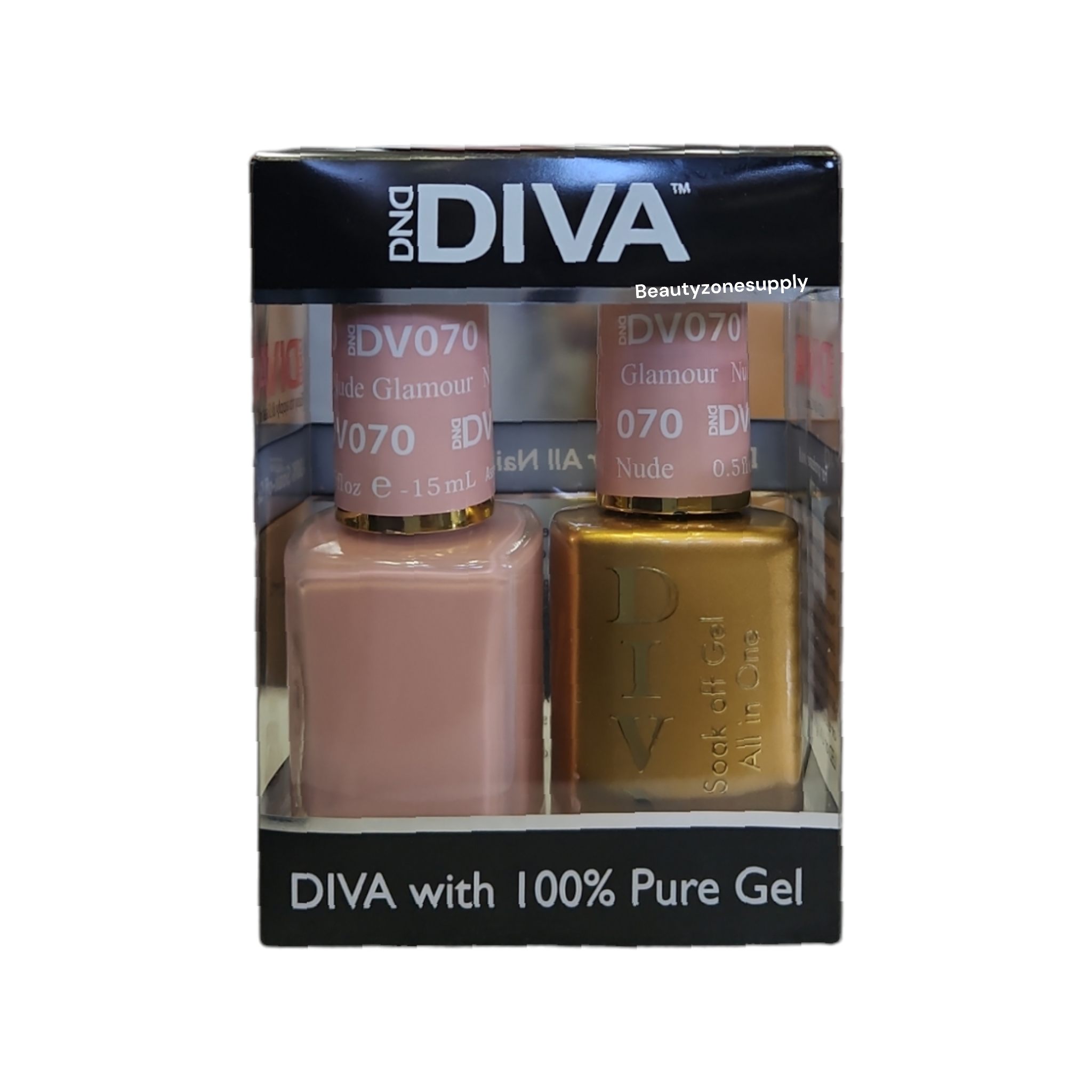 DND Diva Duo: 070 Nude Glamour Gel & Lacquer Set