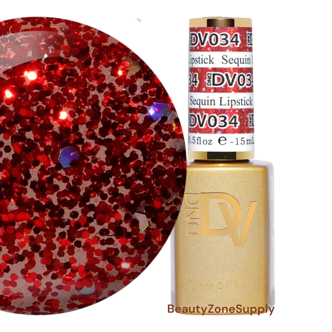 DND Diva Brand Gel Nail Polish, 0.5 Ounce Size, Color: Sequin Lipstick