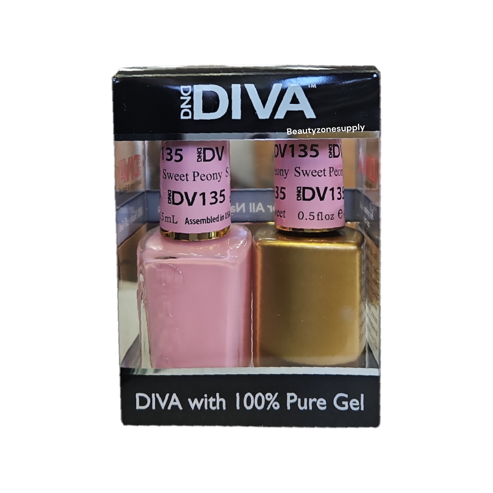 DND Diva Duo Gel & Lacquer 135 - Sweet Peony Nail Polish Set