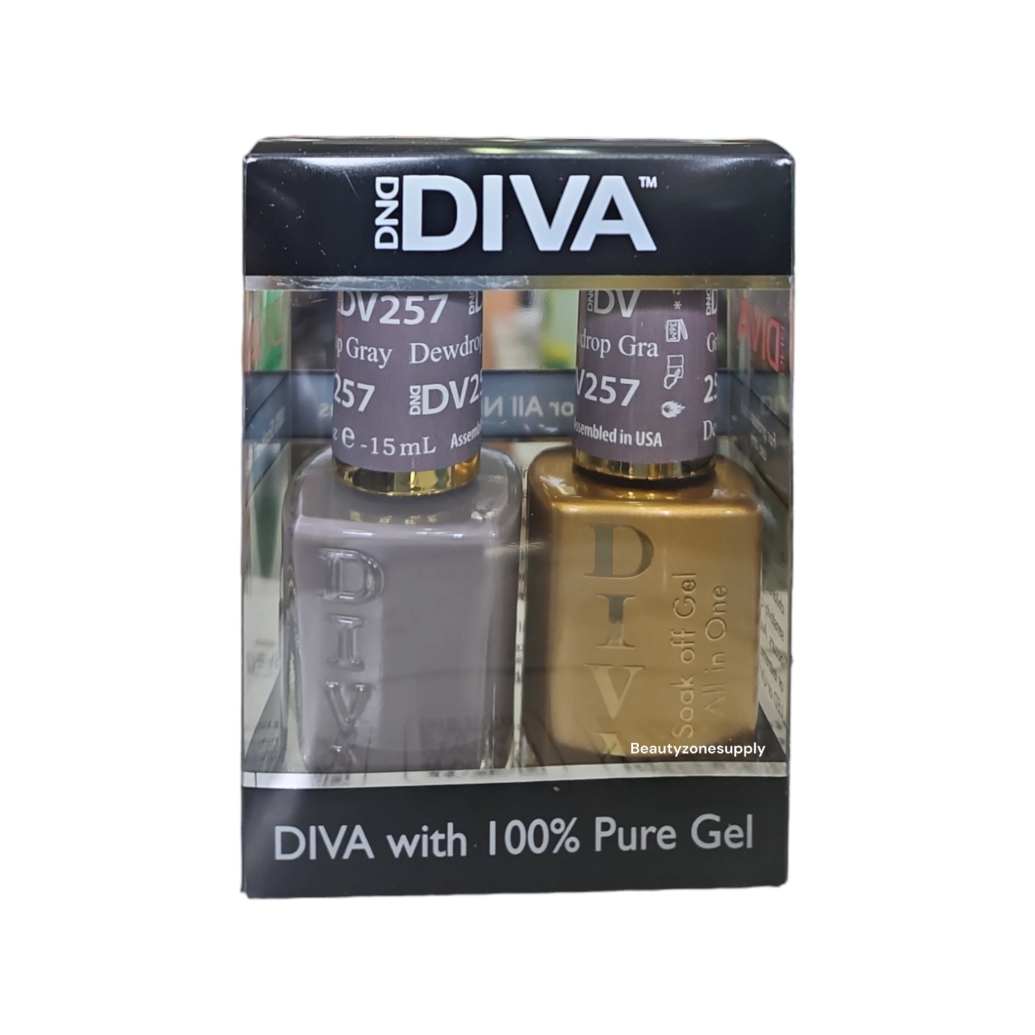 DND Diva Duo High - Quality Gel & Lacquer in Dewdrop Grey #257