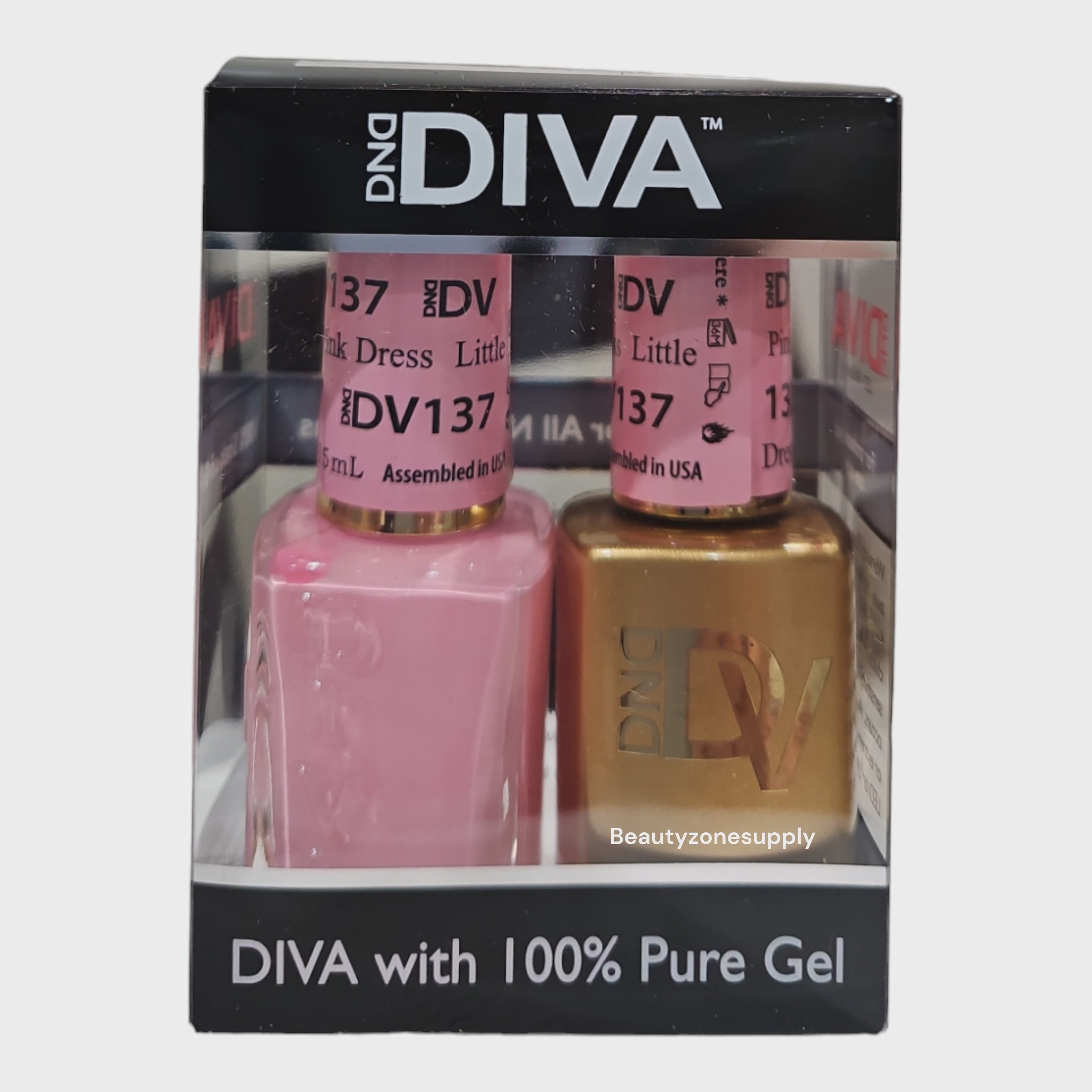 DND Diva Duo Gel & Lacquer 137 - Charming Little Pink Dress Nail Polish