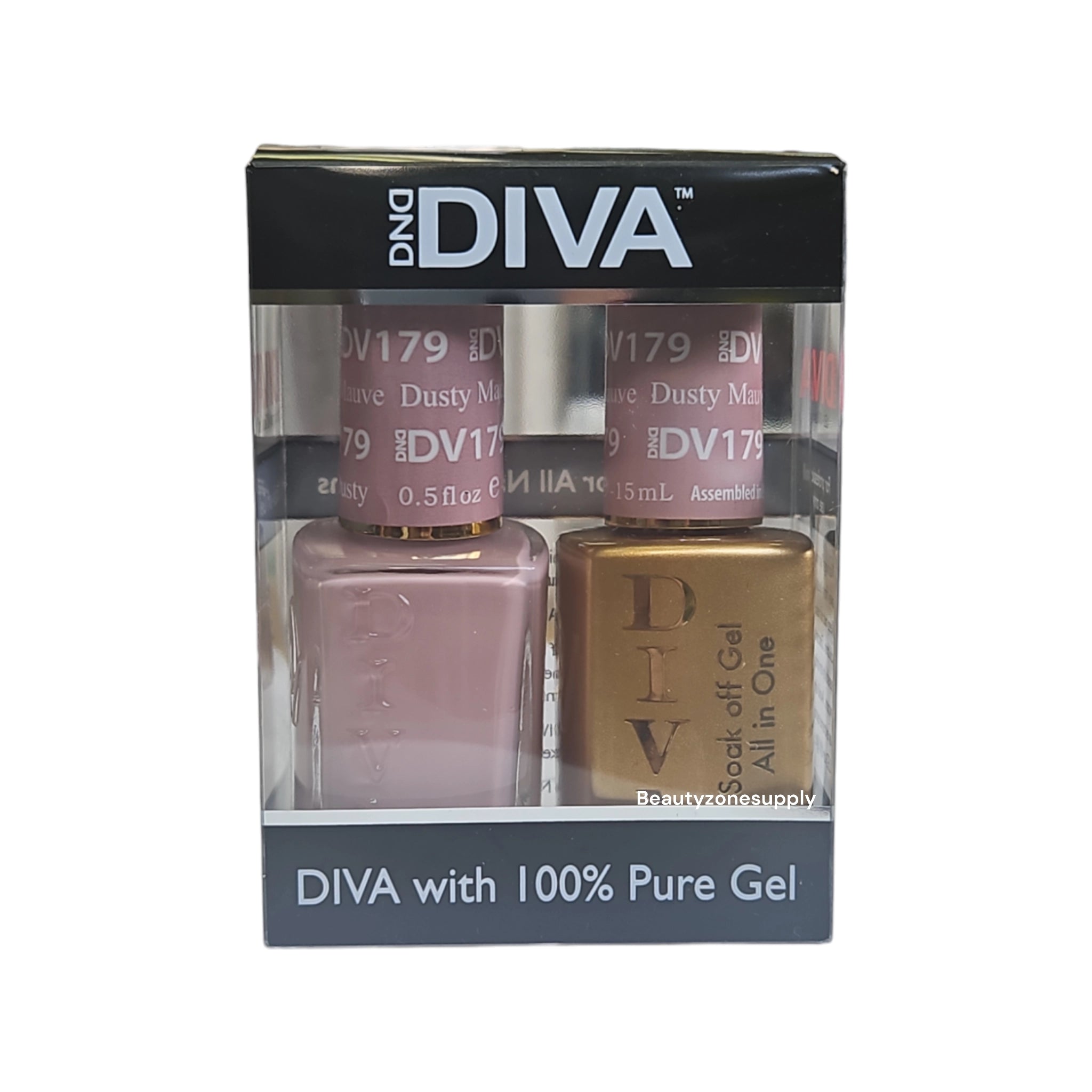 DND Diva Duo Gel & Lacquer 179 - Stunning Dusty Mauve Shade