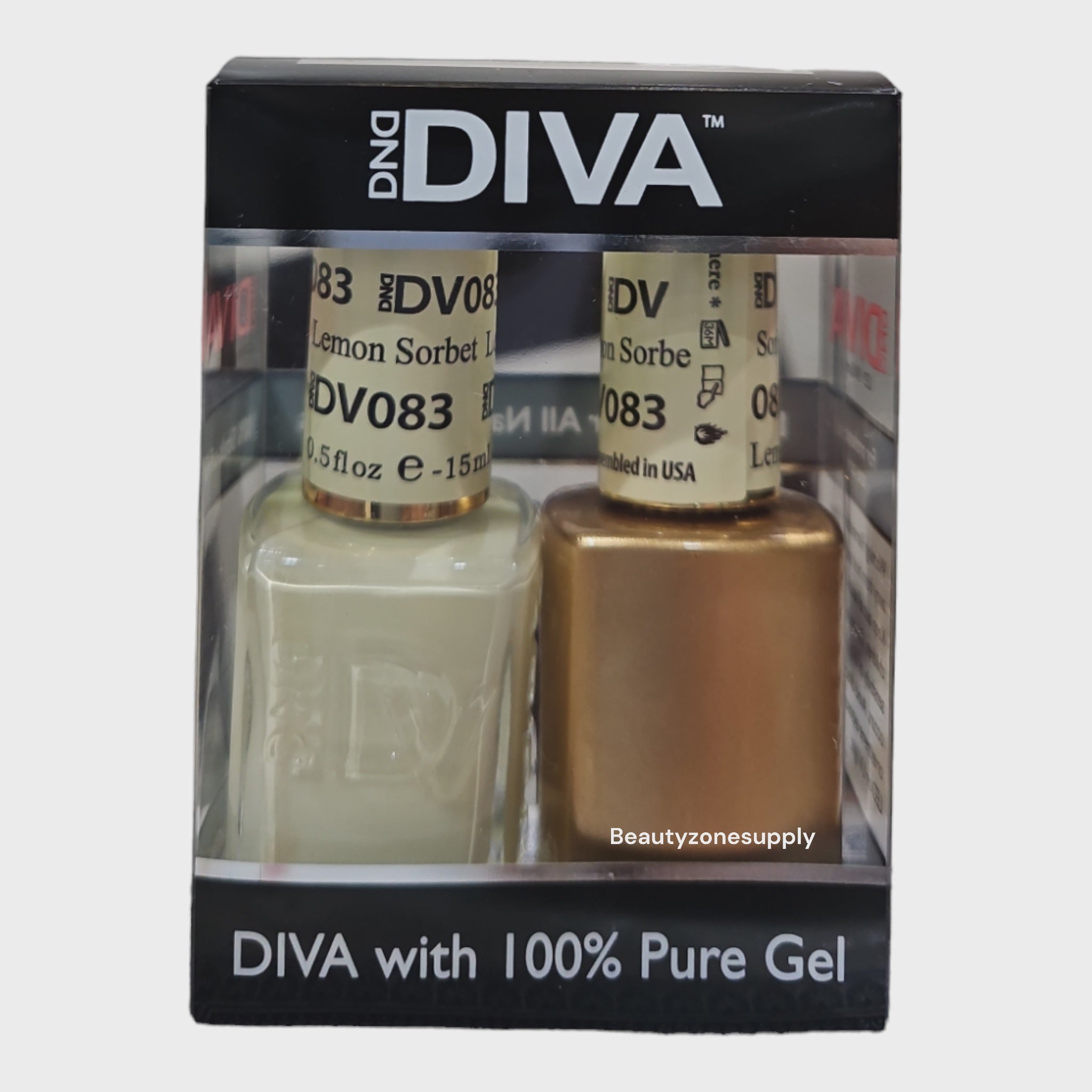 DND Diva Duo USA - 083 Lemon Sorbe Gel & Lacquer Set