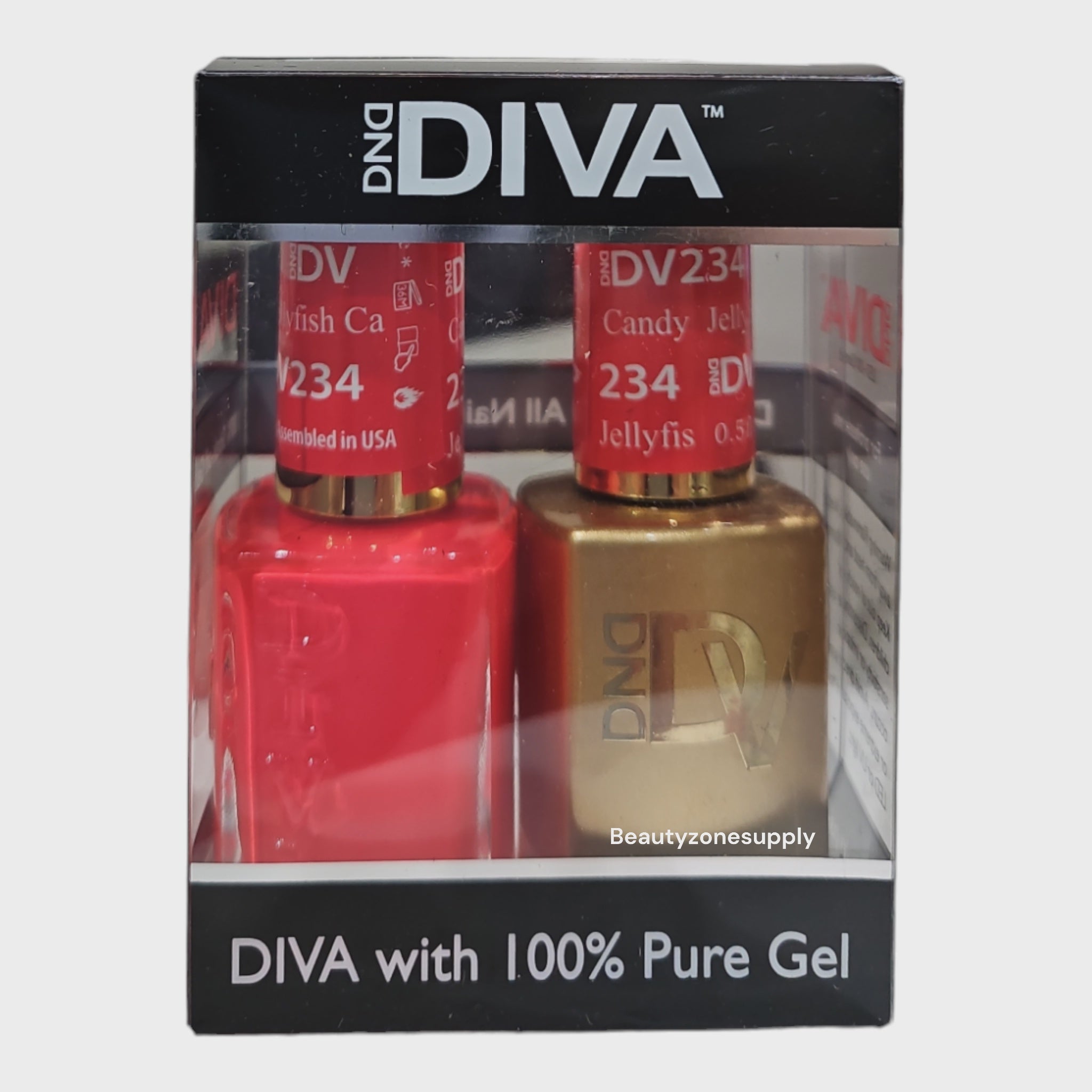 DND Diva Duo Gel and Lacquer 234 Jellyfish Candy - USA Assembled Nail Polish