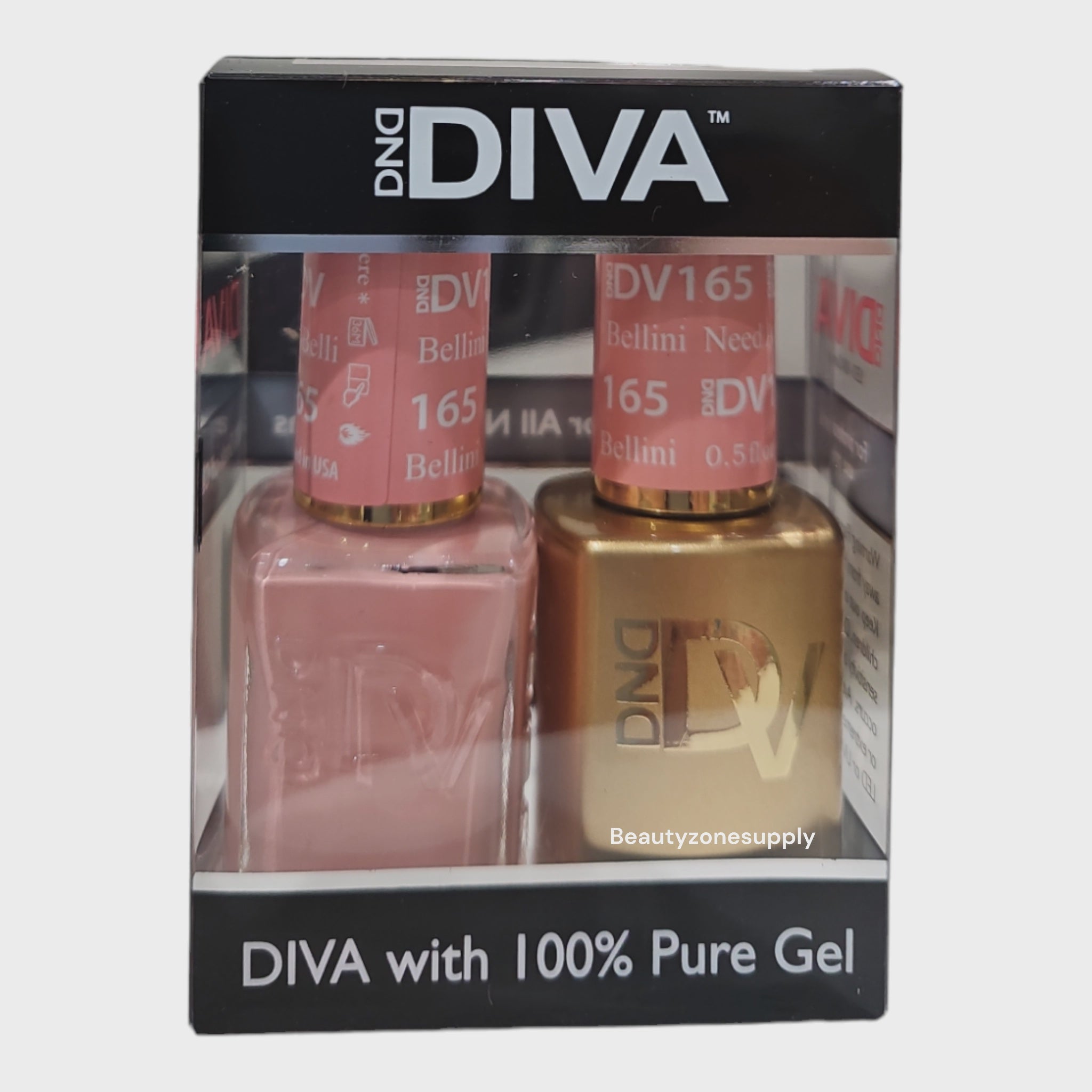 DND Diva Duo Gel Polish and Lacquer Set 165 - Bellini Cocktail Inspired Color