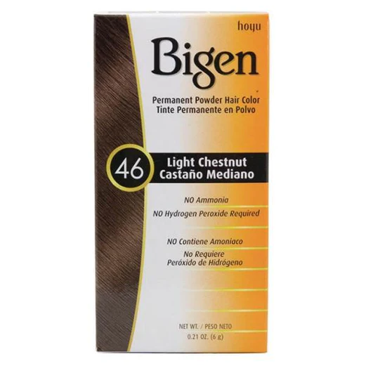 Bigen Permanent Powder Hair Color - 46 Light Chestnut for Long - lasting Shine