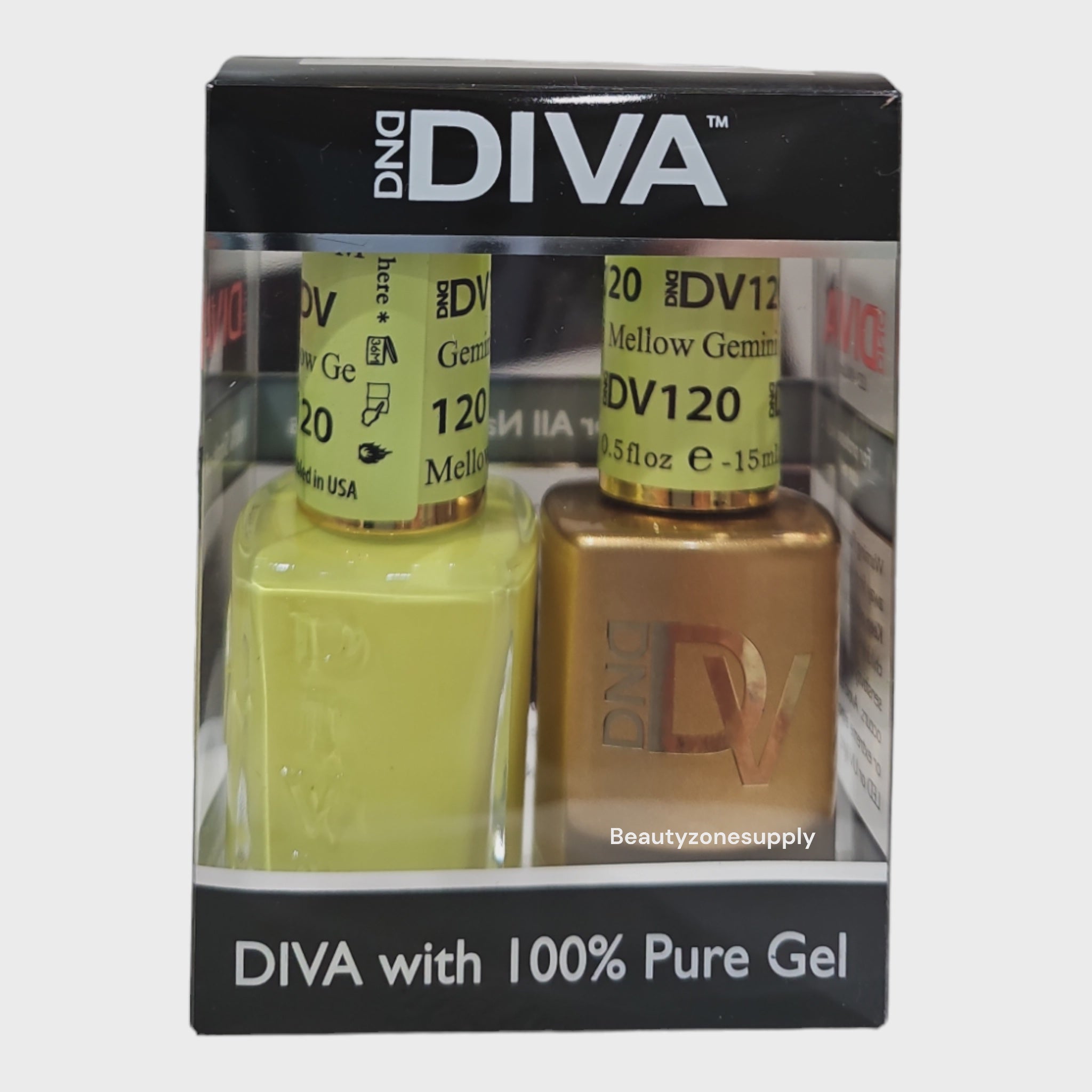 DND Diva Duo Gel Polish and Lacquer Set 120 - Mellow Gemini Shade