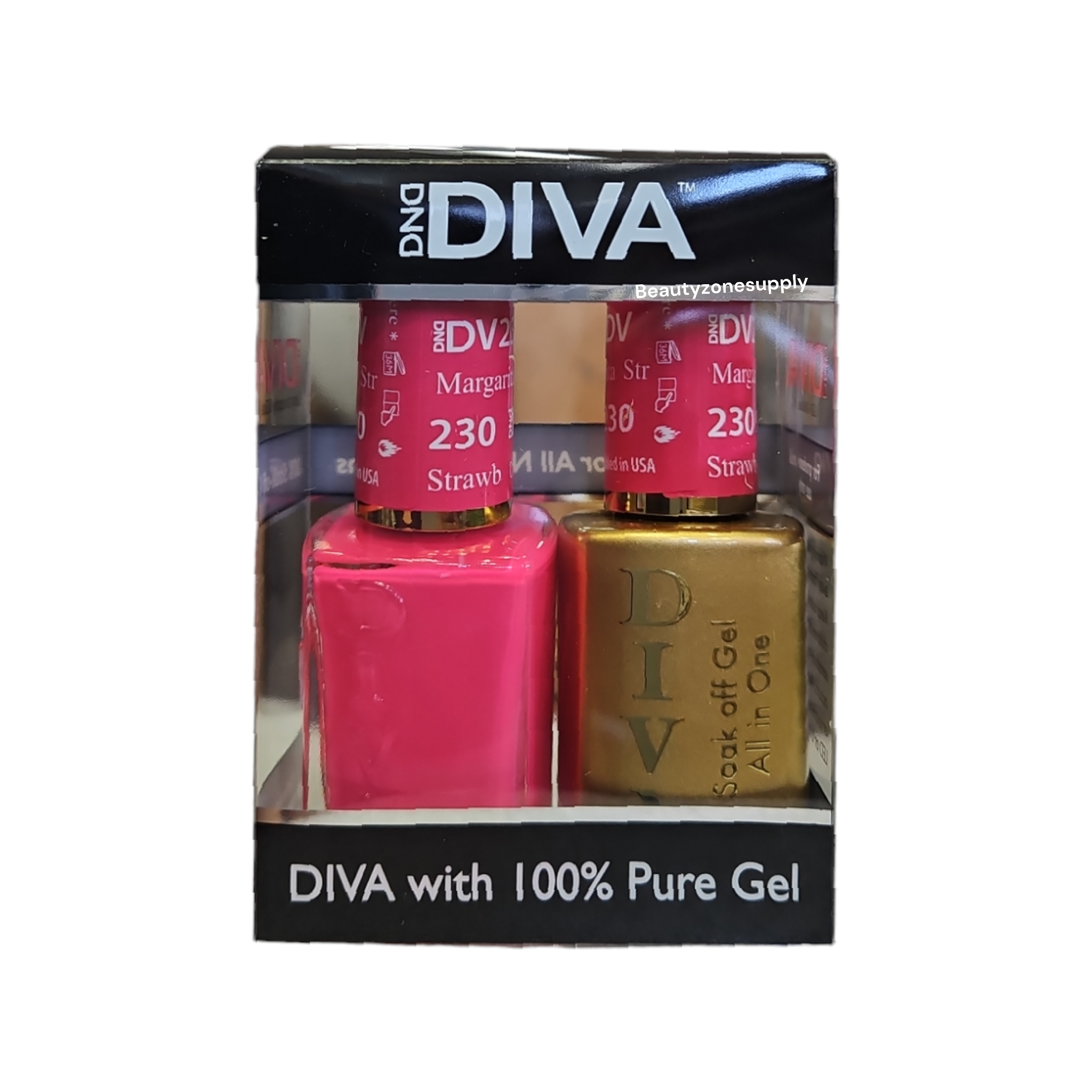 DND Diva Duo 230 Gel & Lacquer in Strawberry Margarita Shade