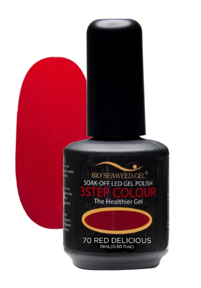 Bio Seaweed 3-Step Gel Polish - 70 Red Delicious Gel Nail Polish for Professional Use