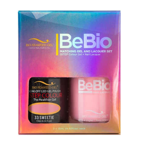 Bio Seaweed Bebio Duo 33 Sweetie 3 - Step Color Gel Polish and Matching Lacquer Set