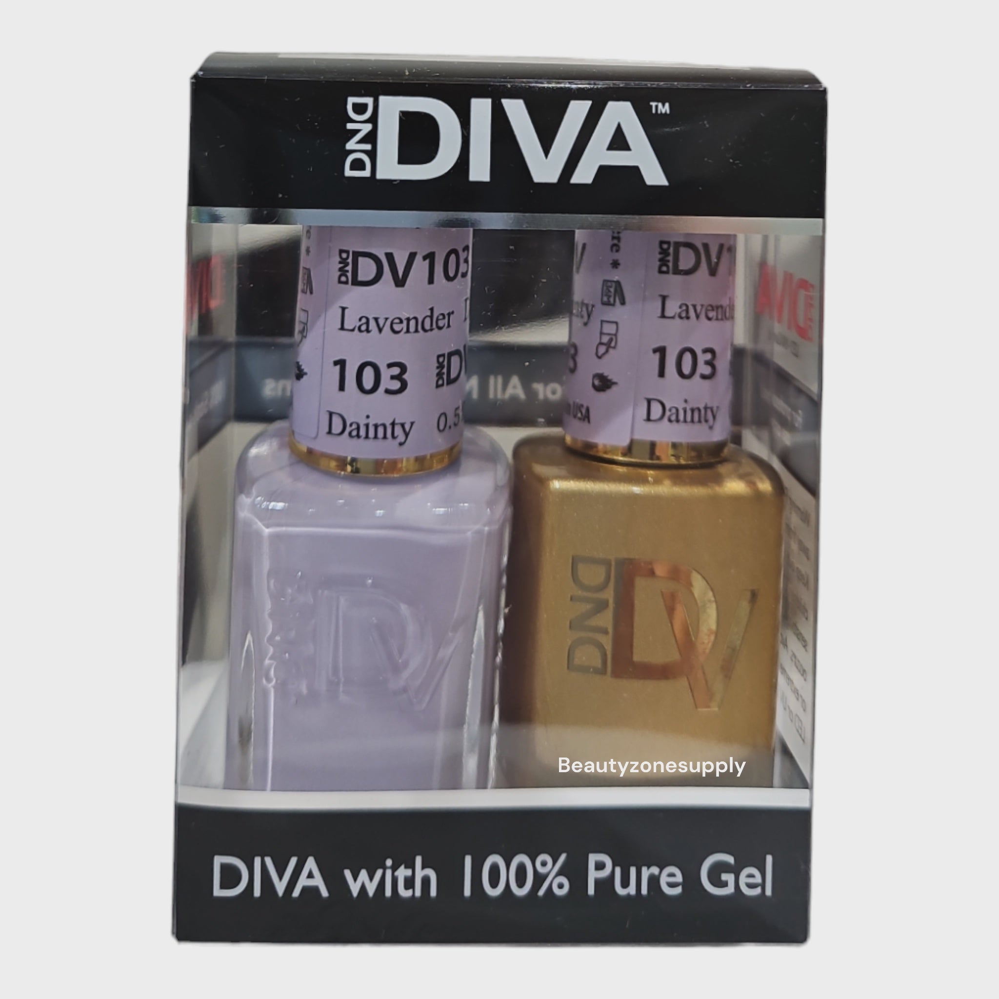 DND Diva Duo USA-made Gel & Lacquer 103 in Dainty Lavender Shade