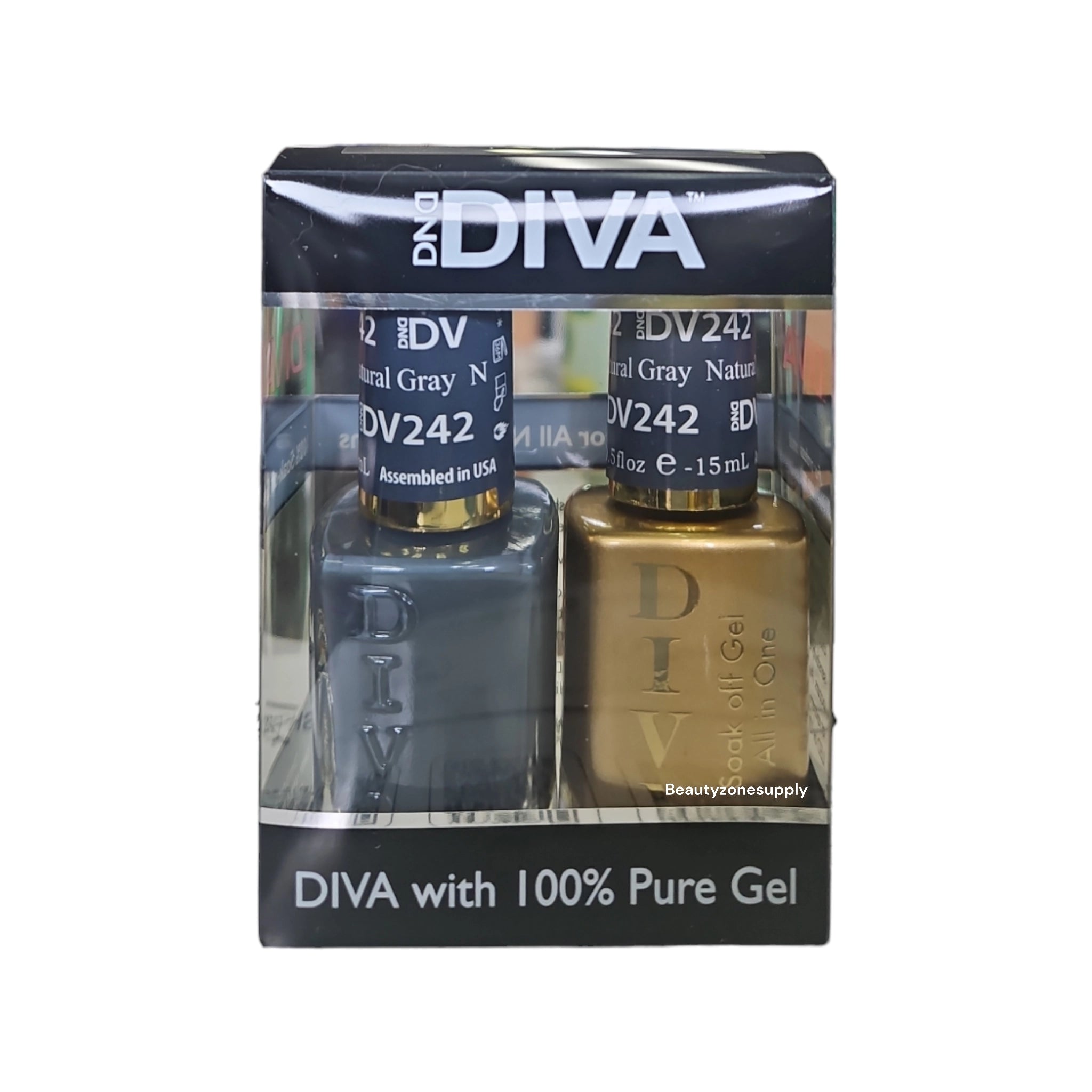 DND Diva Duo High - Quality Gel & Lacquer in Stunning Nautical Gray, Color Chart #7