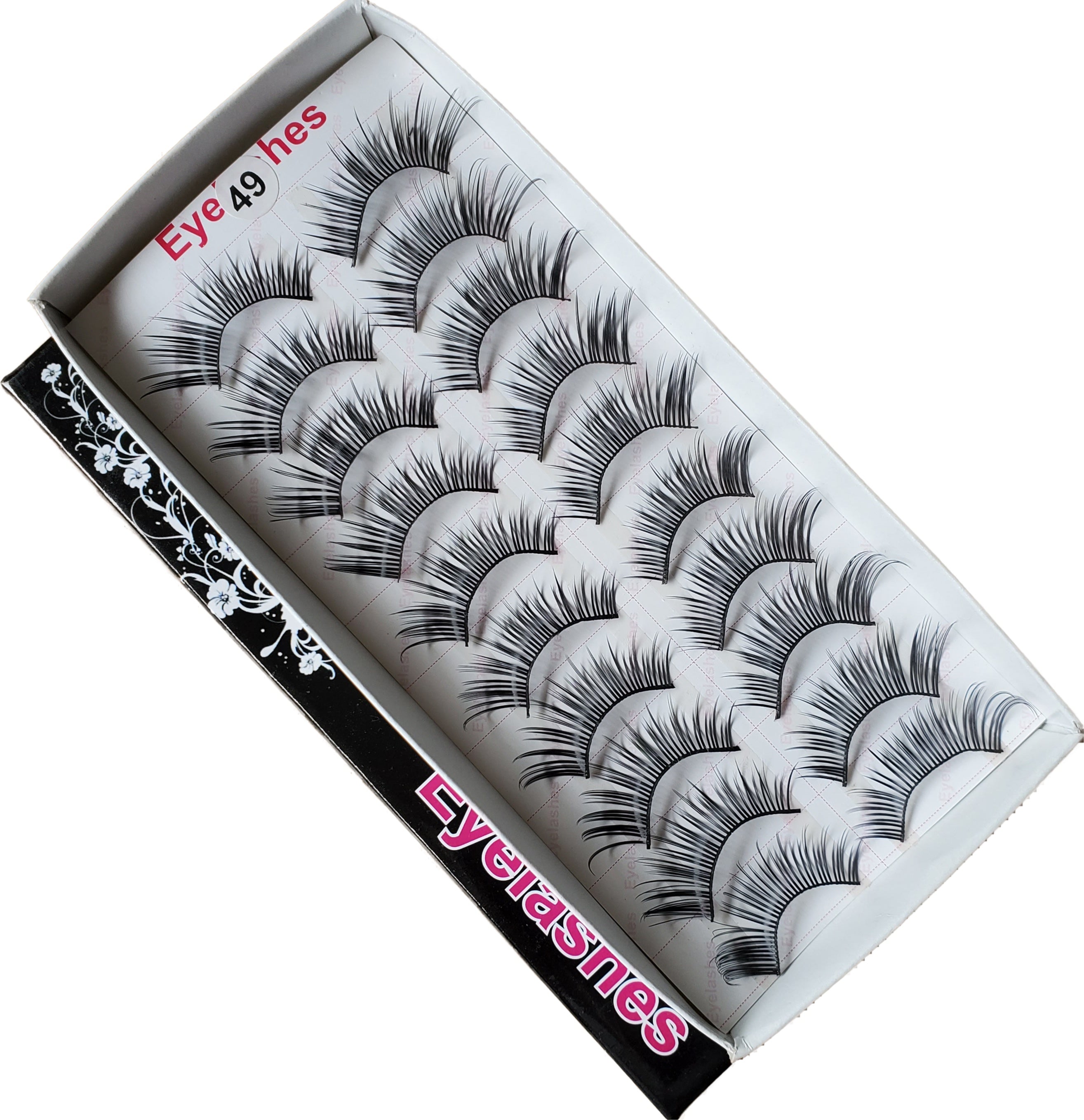 BeautyZone Premium Artificial False Eyelashes Set of 10 Pairs, Style #49