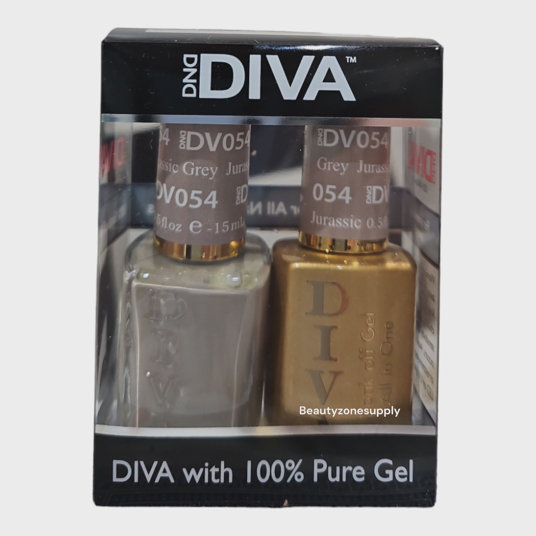 DND Diva Duo High - Quality Gel & Lacquer in 054 Jurassic Grey Shade