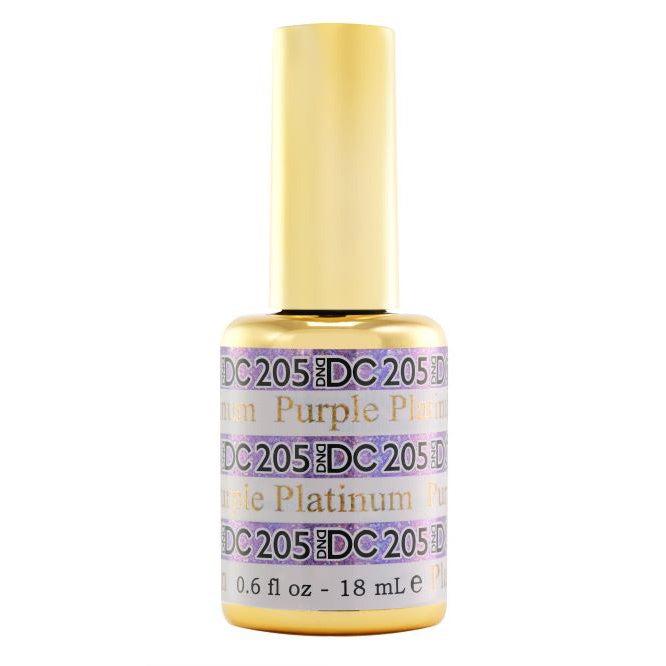 DND DC Platinum Gel Nail Polish - 0.5 oz #205 Purple with Glitter Metallic Effect