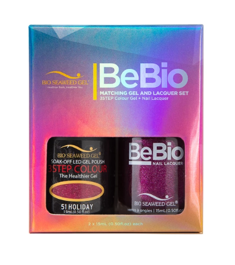 Bio Seaweed Bebio Duo 51 Holiday Edition 3STEP Colour Gel Polish and Matching Nail Lacquer Set