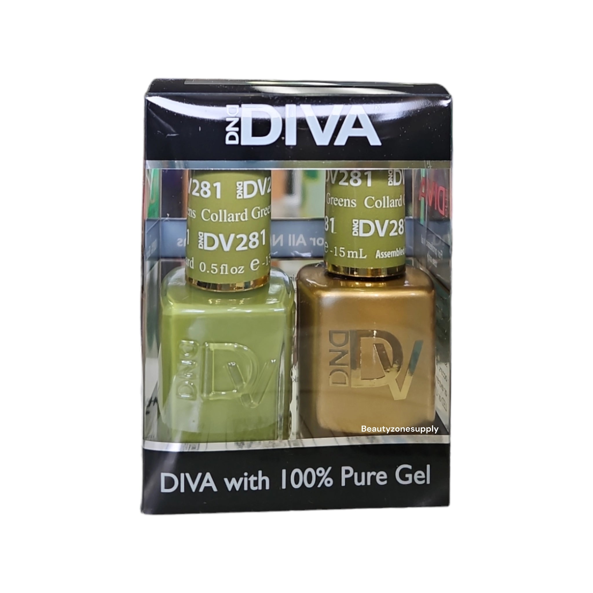DND Diva Duo Gel & Lacquer 281 Collard Greens - USA Assembled Nail Polish Set