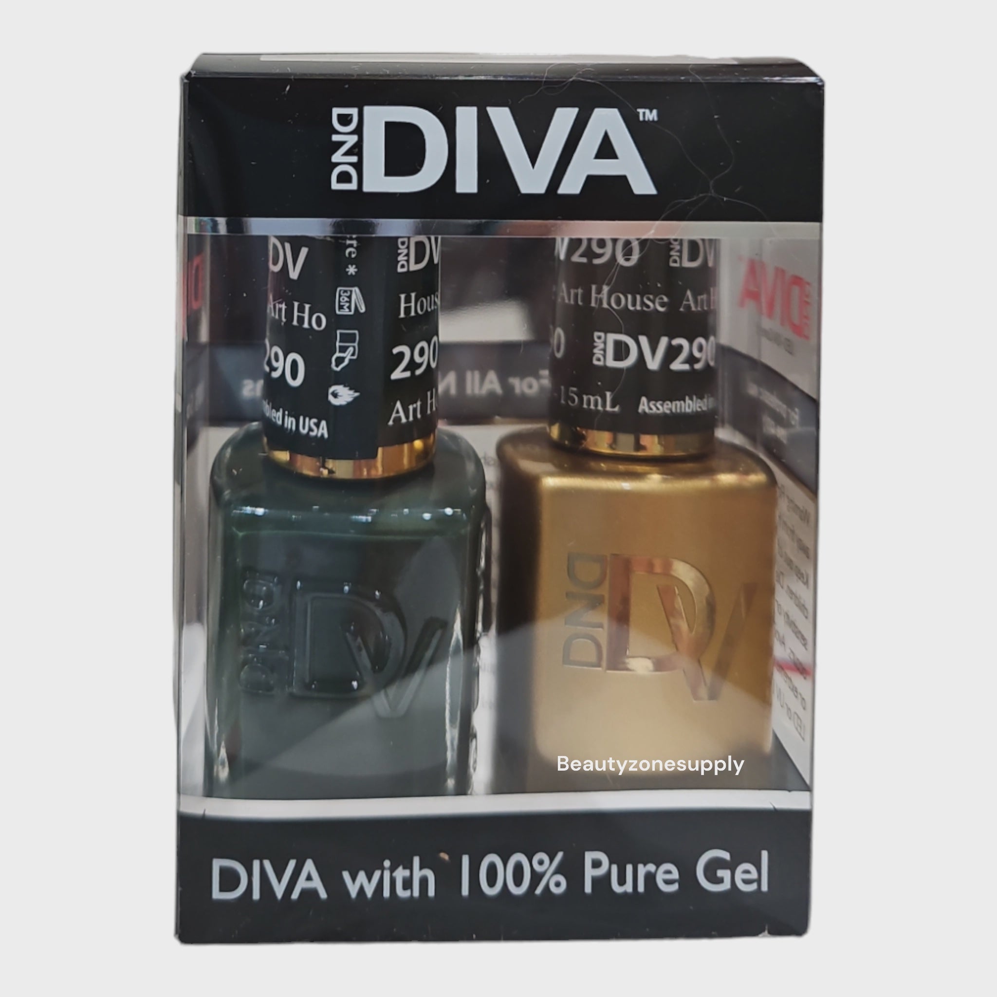 DND Diva Gel & Lacquer Nail Polish Set 290 Art House from Diva Color Chart #8 Assembled in the USA