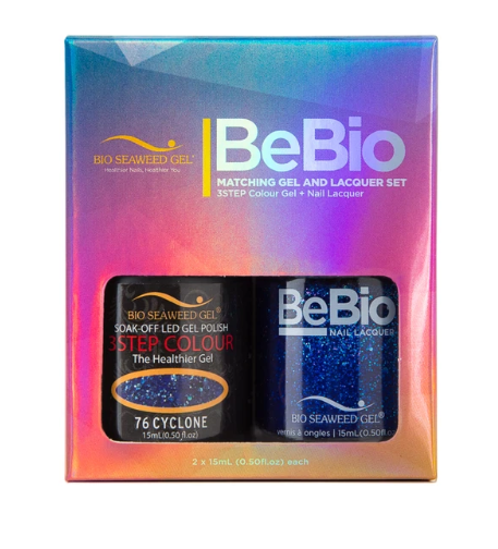 Bio Seaweed Bebio Duo 76 Cyclone ds 3STEP Colour Gel Polish and BeBio Matching Gel and Lacquer Set