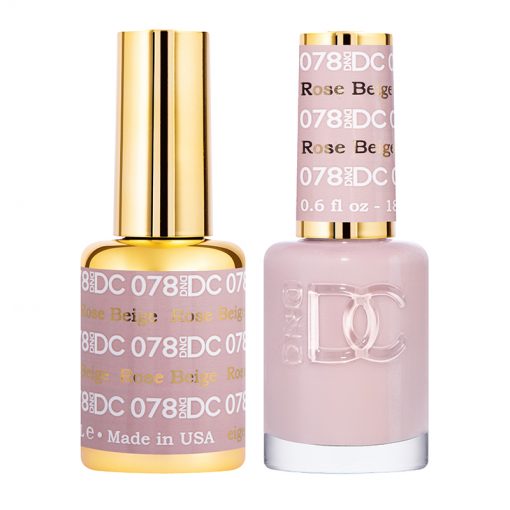 DND DC Professional Gel Polish Duo Set in Rose Beige Shade #078 for Nails