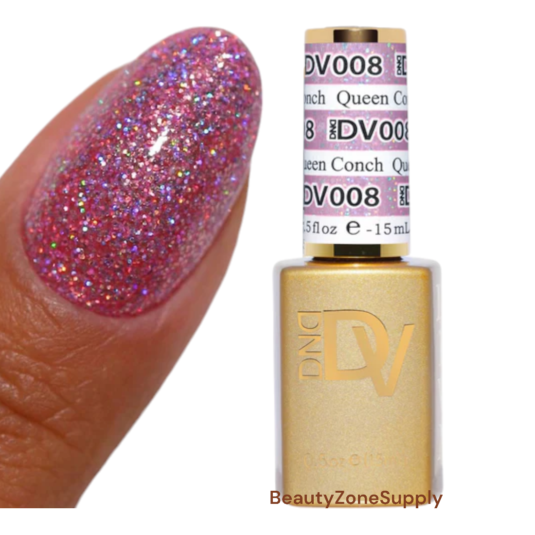 DND Diva Branded Gel Nail Polish - 0.5 Ounce, Shade 008 Queen Conch