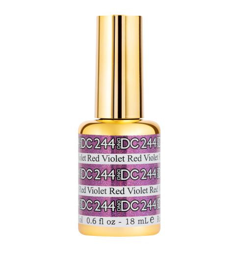 DND DC 0.5 oz Glitter Metallic Gel in Mermaid Red Violet #244