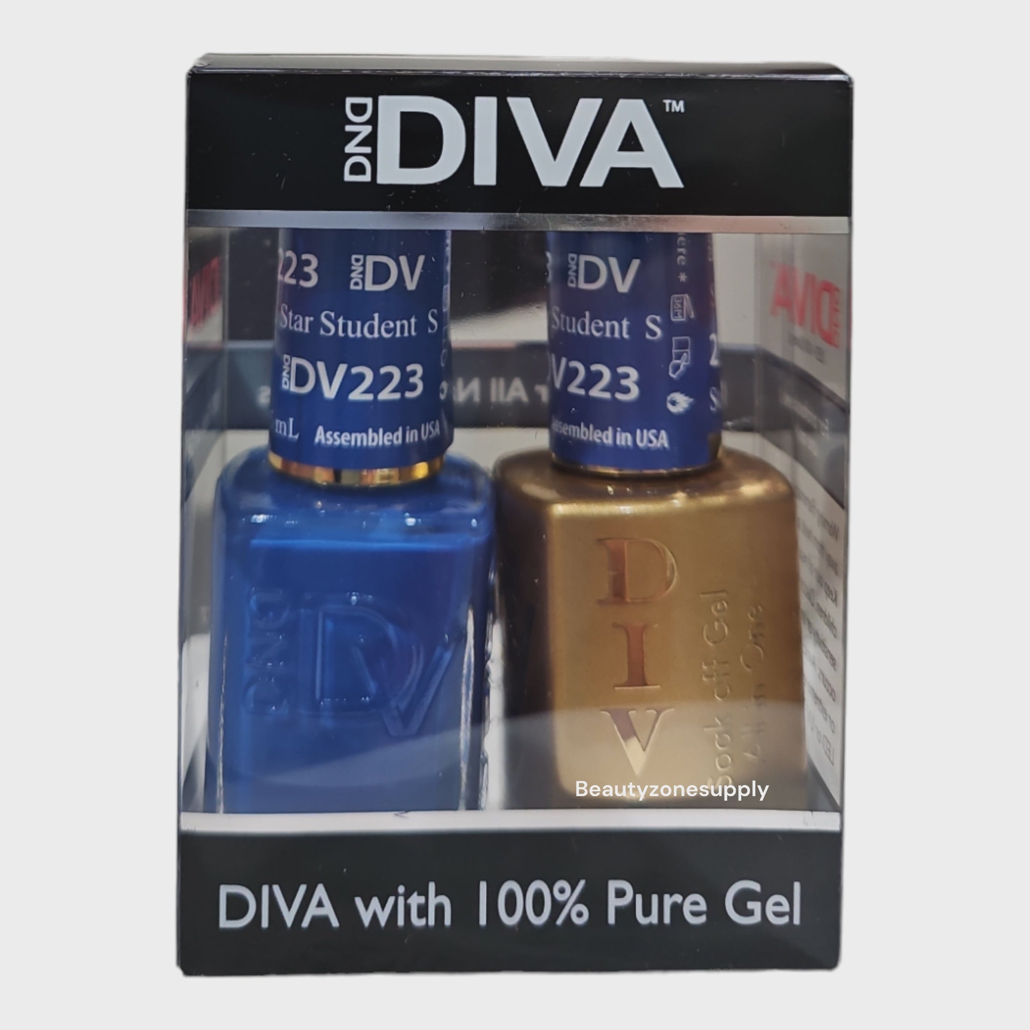 DND Diva Duo Gel Nail Polish and Lacquer Set 223 Star Student for Fashionable Nails