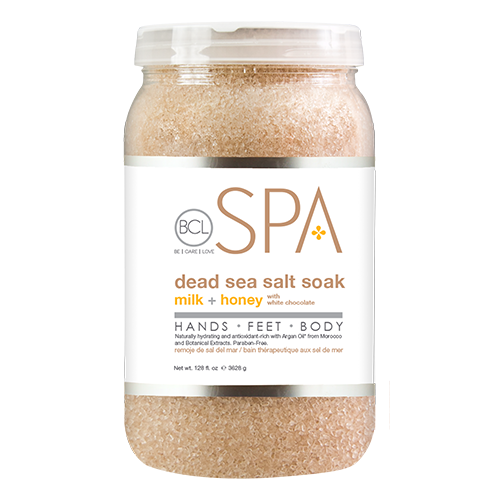 BCL SPA 128oz Gallon Dead Sea Salt Soak with Milk, Honey & White Chocolate