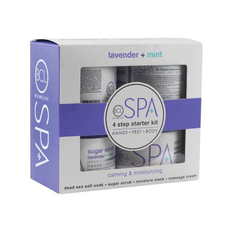 BCL SPA Premium Lavender and Mint Four - Step Starter Kit for Manicure, Pedicure, and Body Treatment, 16 - ounce #SPA53110
