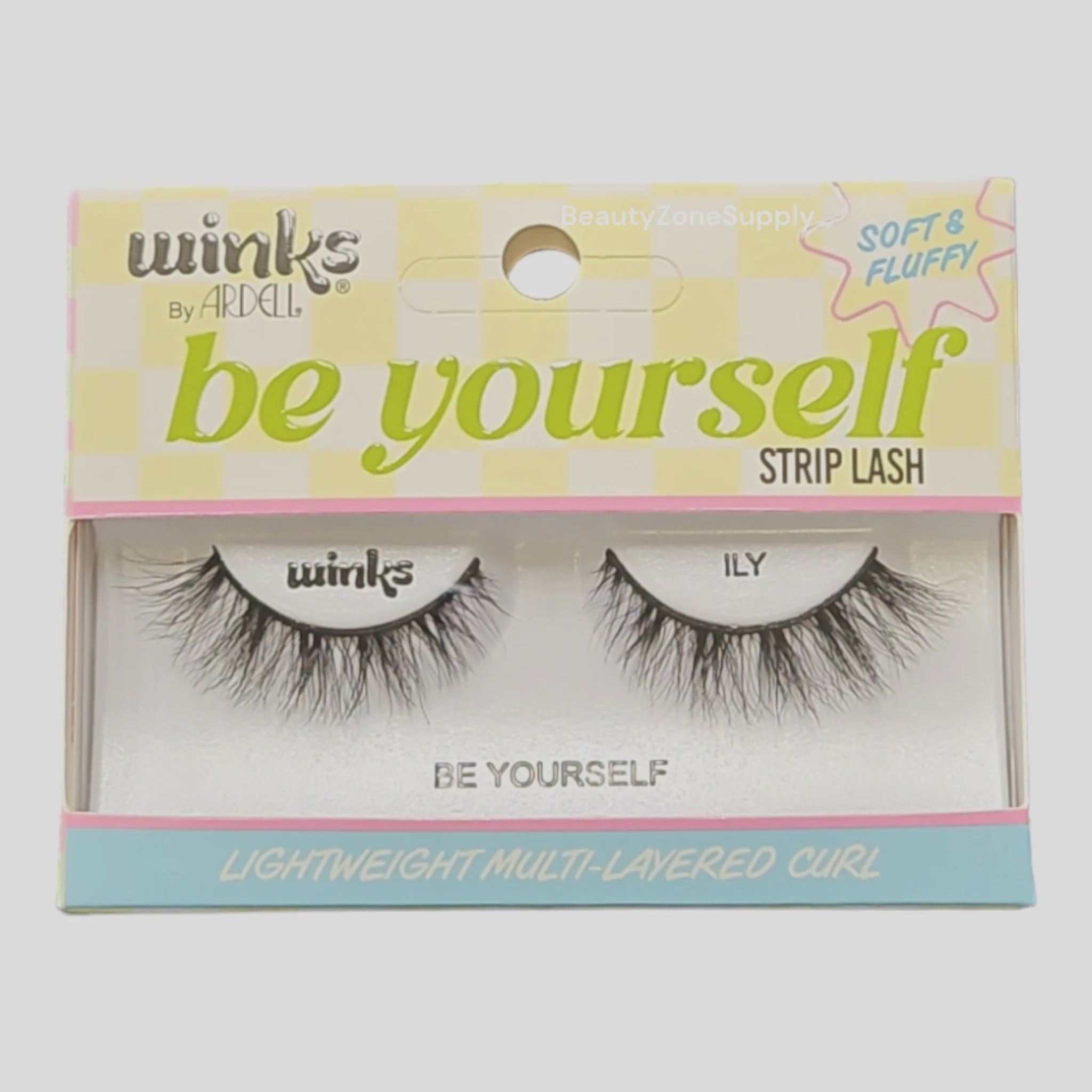 Ardell Winks Be Yourself ILY + Bliss Cosmetic Kit with Eyelashes and Lip Products #36746