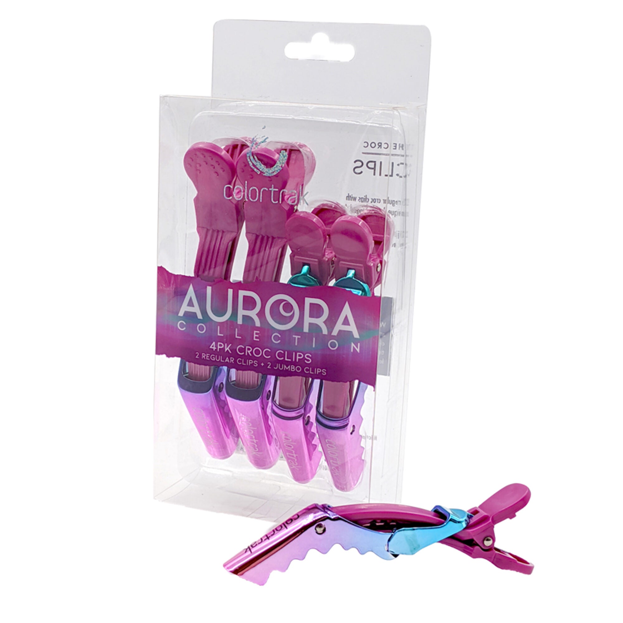 Aurora Collection Shimmering 4 - Piece Croc Clips for Salon Use