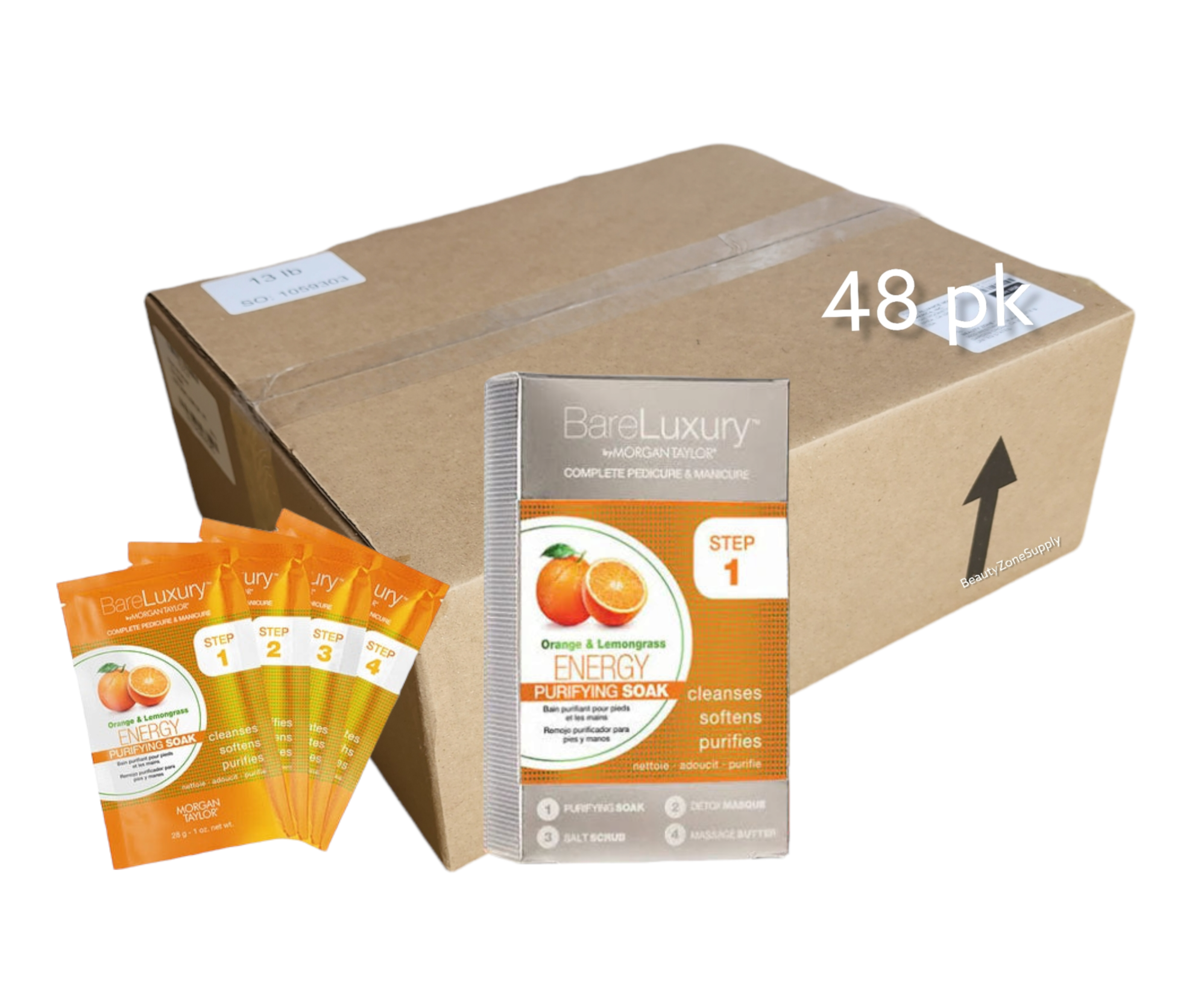 Bare Luxury 4 - Piece Energy Orange & Lemon Grass Pedi Pack, 48 - Case #51318