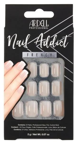 Ardell Premium Artificial Press - on Nails for Nail Addicts in Subtle French Style #63860