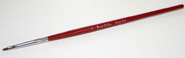 Pure Color (Flat) Nail Art Brush - Art#2 Red #2992 for Professional Nail Technicians